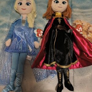 Frozen Character Plush Dolls Set - Blue and Black